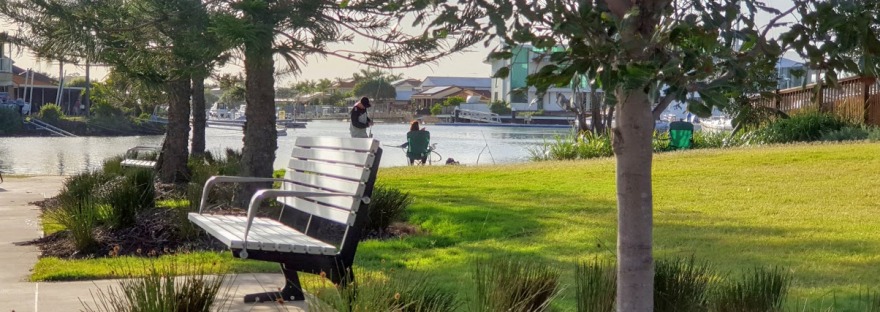 fishing park bench australia canals