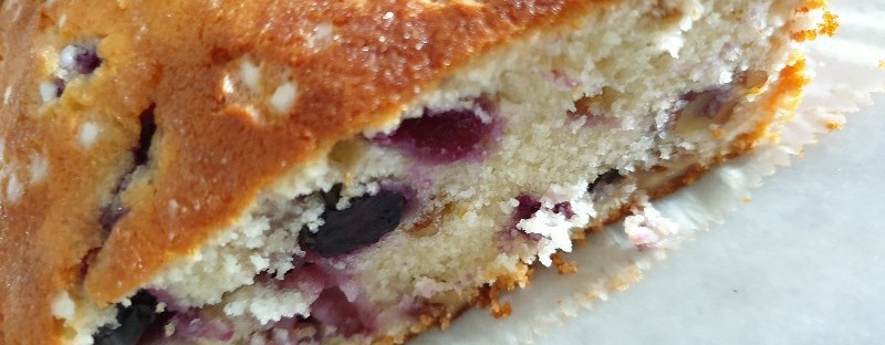 sliced lemon blueberry bread cake